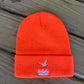 Winter hat in Blaze Orange with small NCF Logo on Brim
