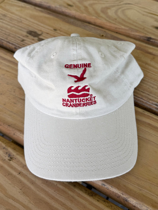 Baseball Hat with Genuine Nantucket Cranberries in Khaki or Maroon