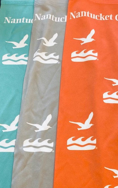 Neck Gaiter (in Orange or Teal) with Nantucket Conservation Foundation Logo in White