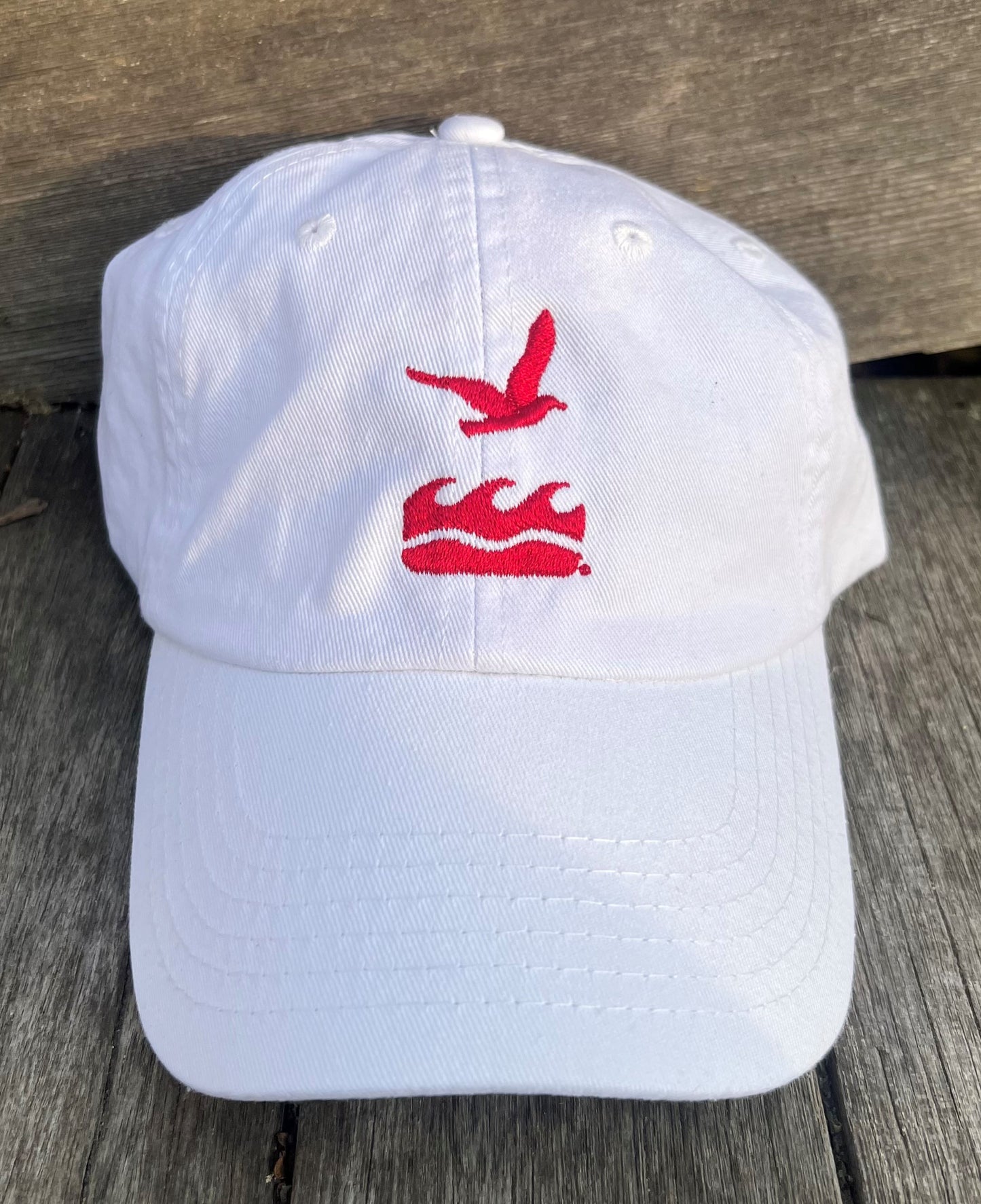 Baseball Hat in White with Red NCF logo